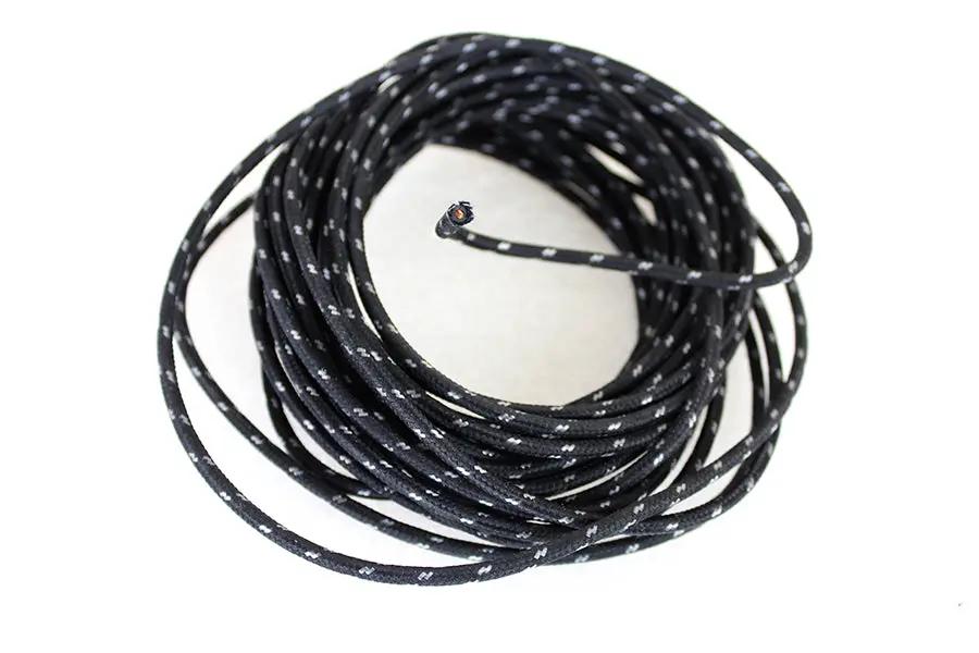 Volt Tech 40272 Black 25 ft Cloth Covered Ignition Wire with White Tracer for Harley Davidson FL by Volt Tech