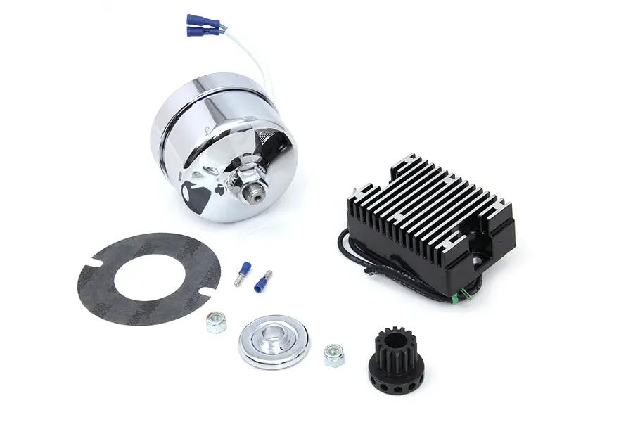 Volt Tech Chrome 12 Volt Alternator Generator Conversion Kit for Harley Davidson W Models by Volt Tech