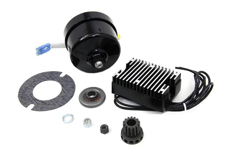 Volt Tech Black 12 Volt Alternator Generator Conversion Kit for Harley Davidson VL and U Models by Volt Tech