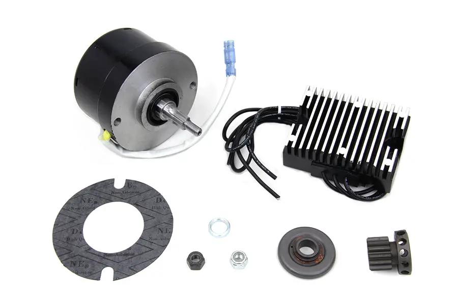 Volt Tech Black 12 Volt Alternator Generator Conversion Kit for Harley Davidson VL and U Models by Volt Tech