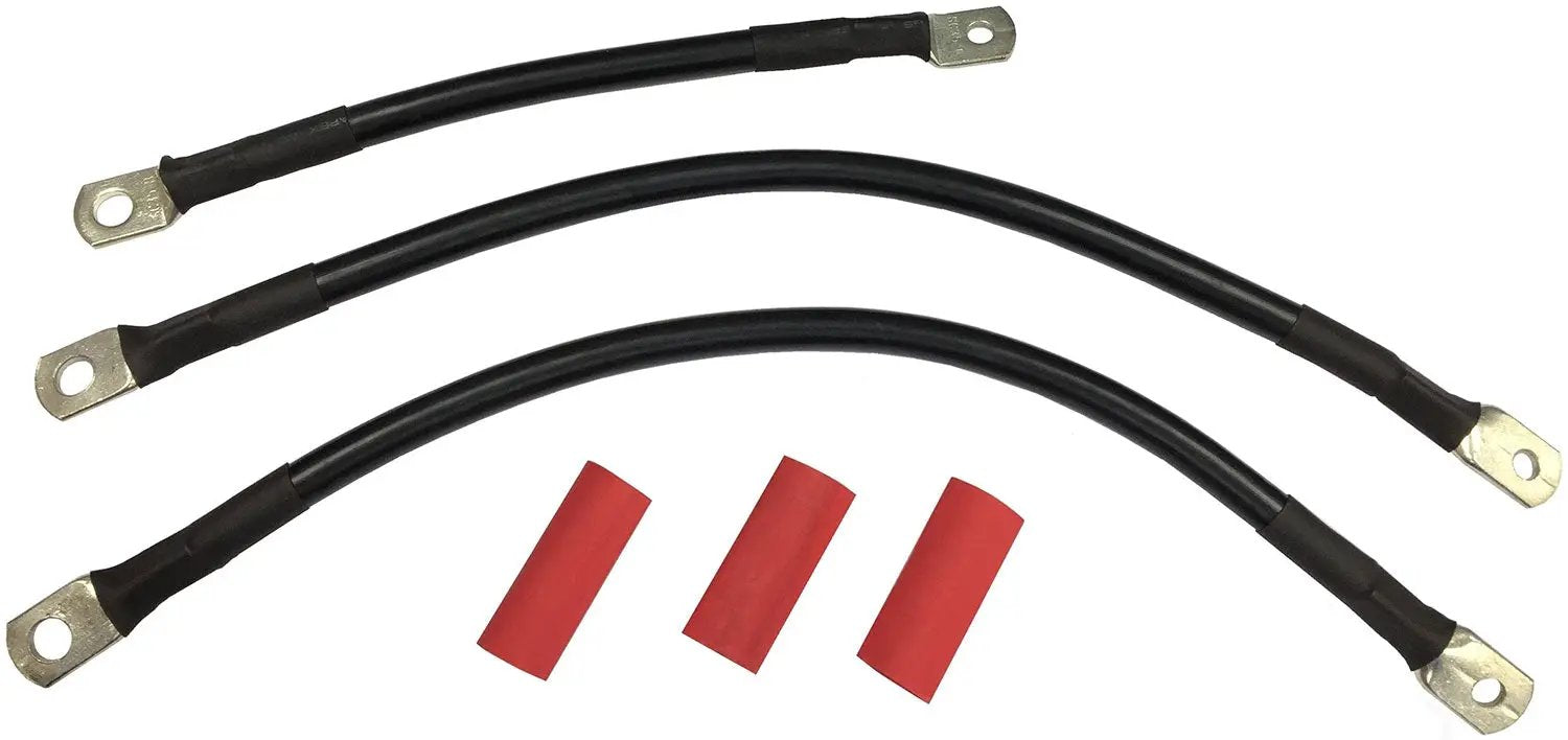 V-Twin Battery Cable Set Black for Harley Davidson FLHT (1999-2008) – Part E25-0091B-T1 by V-Twin