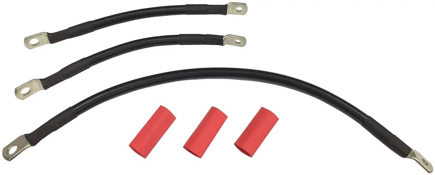 V-Twin Battery Cable Set Black - Part E25-0091B-T3 for Harley Davidson FXD 1999-2003 by V-Twin
