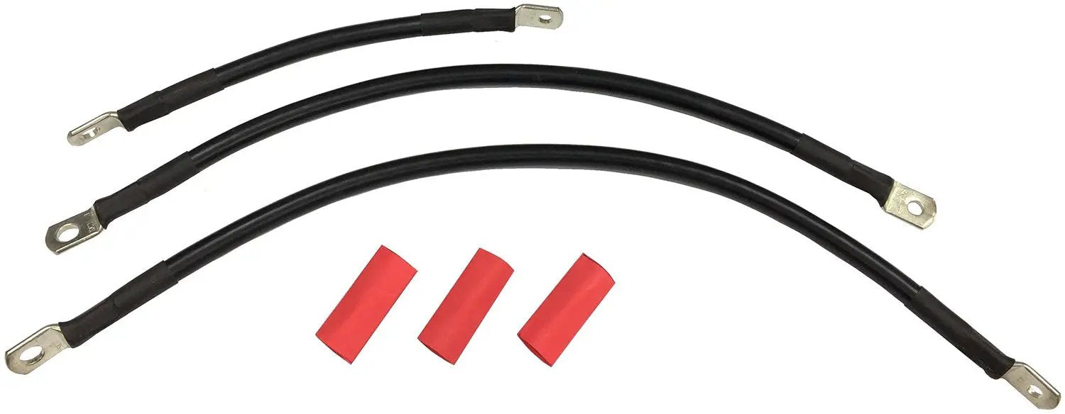V-Twin Battery Cable Set Black for Harley Davidson FLST & FXST (Part E25-0091B-T4) by V-Twin