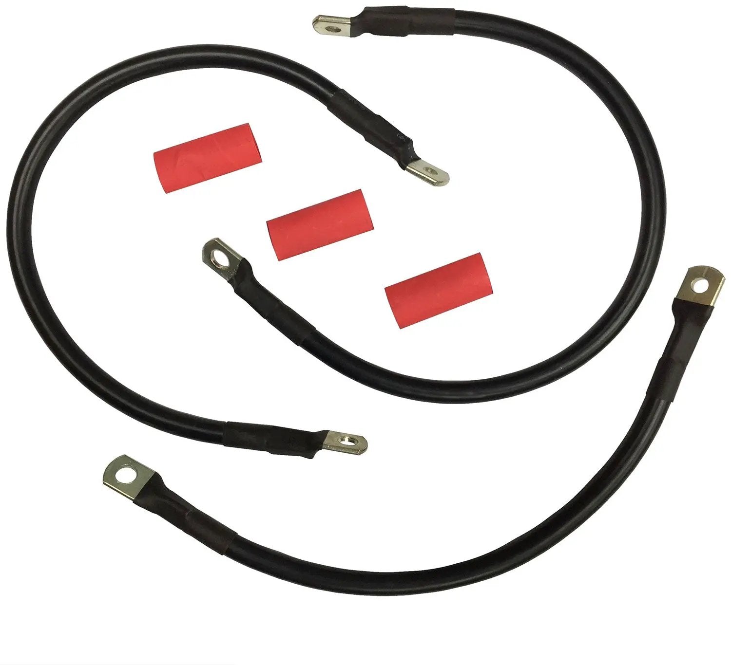 V-Twin Battery Cable Set Black for Harley Davidson FXR Models - Part E25-0091B-T5 by V-Twin