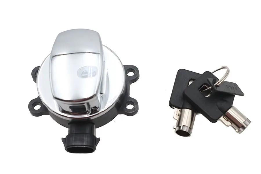 V-Twin FLT Ignition Switch Chrome - Round Pipe Style Key for Harley Davidson Touring Models by V-Twin