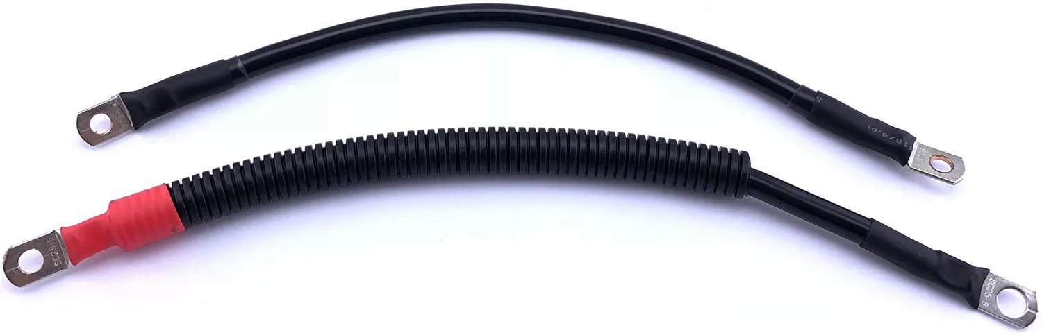 V-Twin Battery Cable Set Black for Harley Davidson XL883, XL883L, XL883N, XL883R (Part #E25-0091B-D6) by V-Twin
