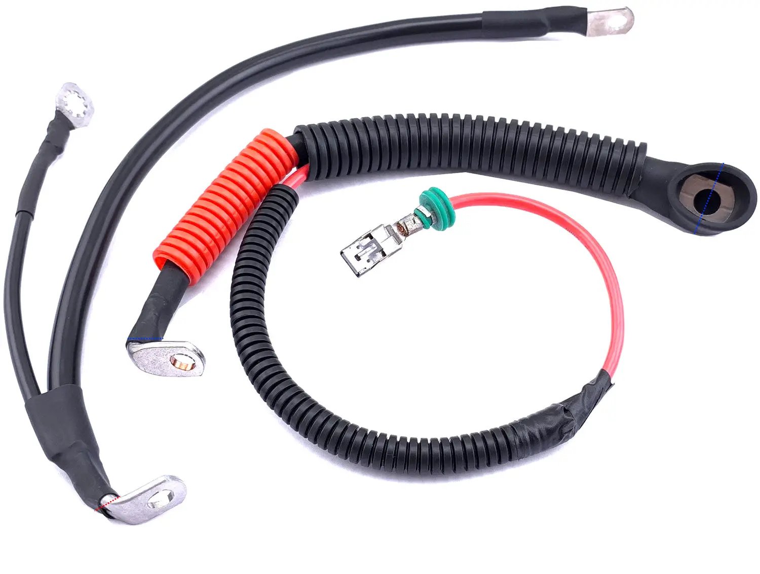 V-Twin Battery Cable Set Black for Harley Davidson FLHR and FLHTCU (Part E25-0091B-D7) by V-Twin