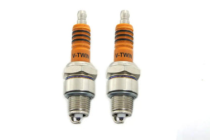 Volt Tech WHITEVTWINLOGO V-Twin Performance Spark Plug Set for Harley Davidson XL by Volt Tech
