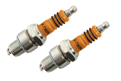 Volt Tech WHITEVTWINLOGO V-Twin Performance Spark Plug Set for Harley Davidson XL by Volt Tech