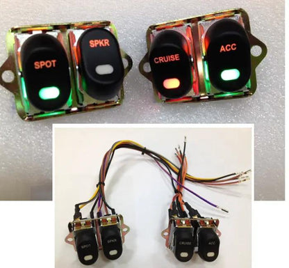 Volt Tech Rocker Style LED Fairing Switch Kit Black for Harley Davidson FLHTCUI by Volt Tech