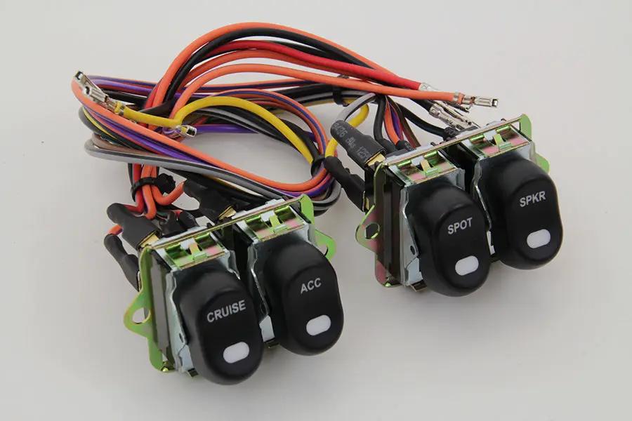 Volt Tech Rocker Style LED Fairing Switch Kit Black for Harley Davidson FLHTCUI by Volt Tech