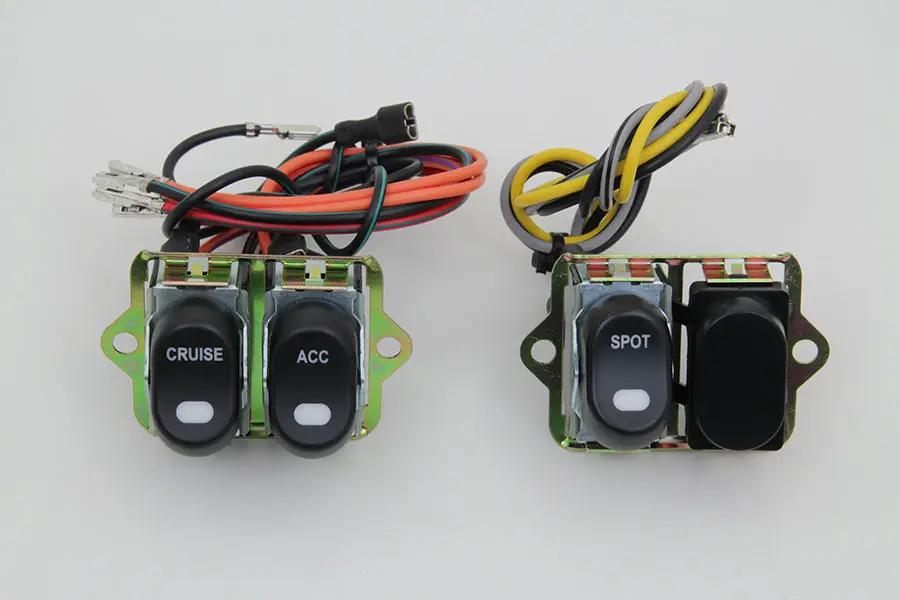 Volt Tech Rocker Style LED Fairing Switch Kit Black for Harley Davidson FLHTC (Part 63518) by Volt Tech