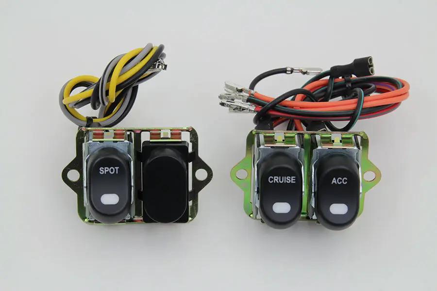 Volt Tech Rocker Style LED Fairing Switch Kit Black for Harley Davidson FLHTC (Part 63518) by Volt Tech