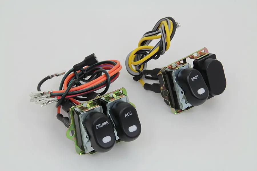 Volt Tech Rocker Style LED Fairing Switch Kit Black for Harley Davidson FLHTC (Part 63518) by Volt Tech