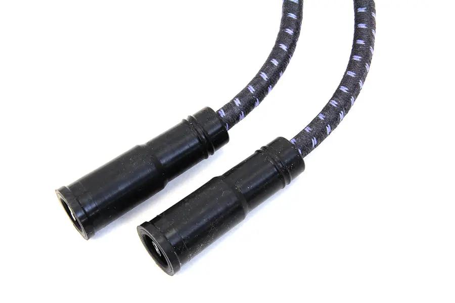 Sumax Black with Blue Tracer 7mm Spark Plug Wire Set for Harley Davidson FLT by Sumax