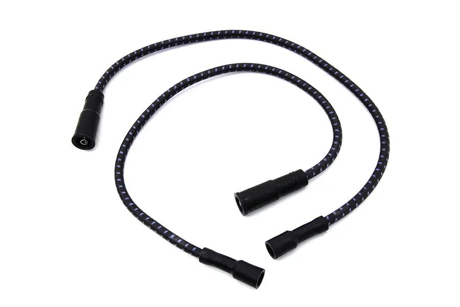 Sumax Black with Blue Tracer 7mm Spark Plug Wire Set for Harley Davidson FLT by Sumax