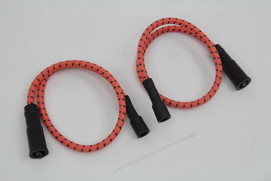 Sumax Orange with Black Tracer 7mm Spark Plug Wire Set for Harley Davidson FLT by Sumax