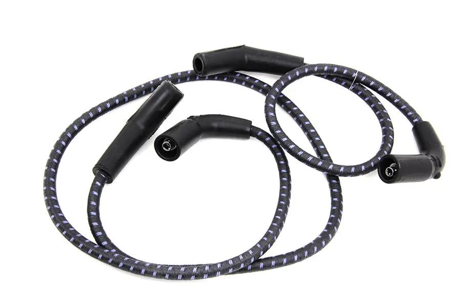 Sumax Black with Blue Tracer 7mm Spark Plug Wire Set for Harley Davidson FLT by Sumax
