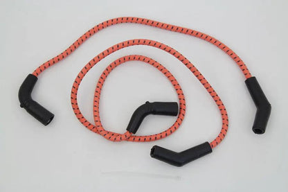 Sumax Orange with Black Tracer 7mm Spark Plug Wire Set for Harley Davidson FLT Models by Sumax