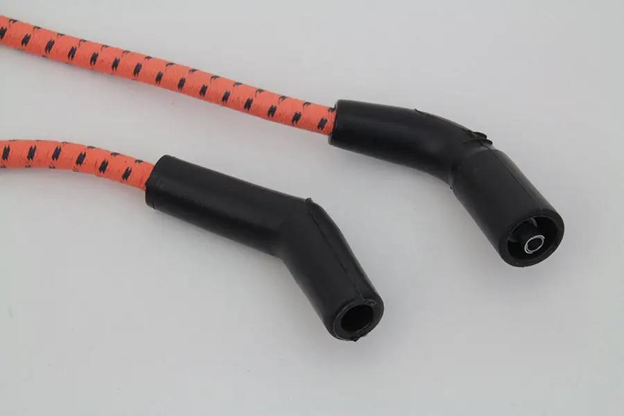 Sumax Orange with Black Tracer 7mm Spark Plug Wire Set for Harley Davidson FLT Models by Sumax