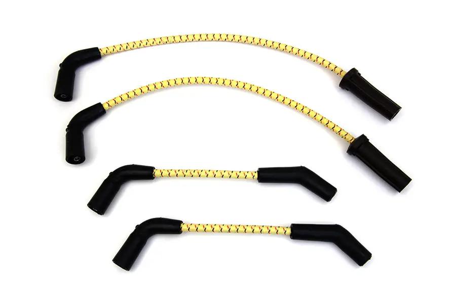 Sumax C30438 Yellow with Black & Red Tracer 7mm Spark Plug Wire Set for Harley Davidson FLST & FXST by Sumax