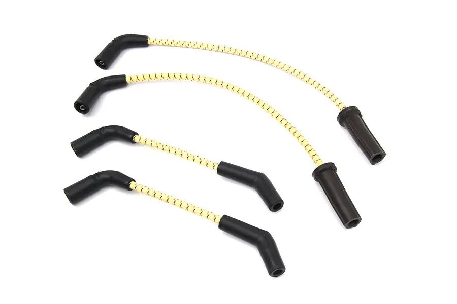 Sumax C30438 Yellow with Black & Red Tracer 7mm Spark Plug Wire Set for Harley Davidson FLST & FXST by Sumax