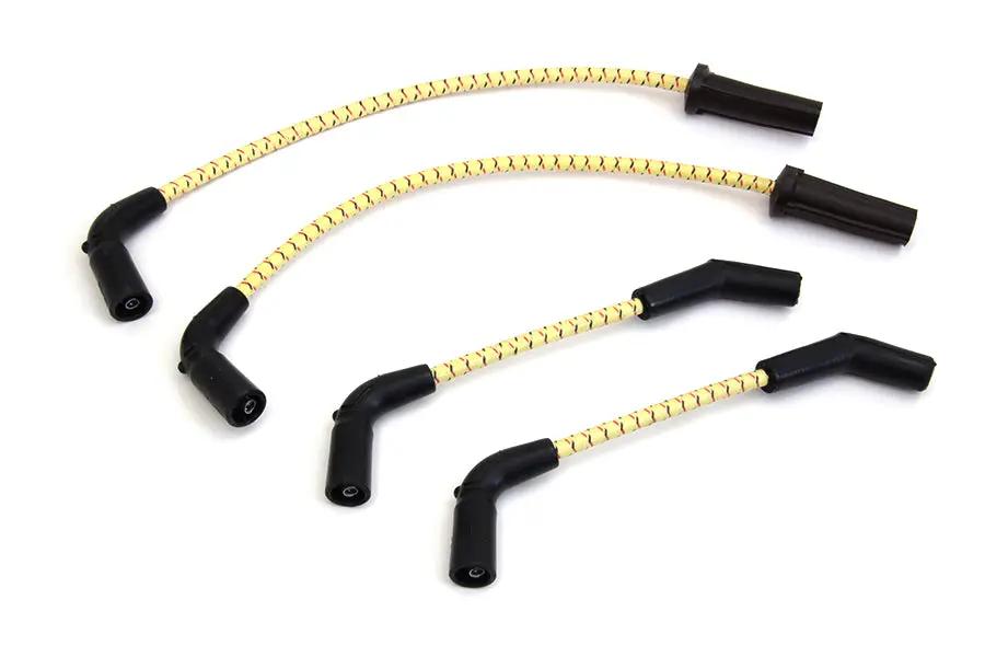 Sumax C30438 Yellow with Black & Red Tracer 7mm Spark Plug Wire Set for Harley Davidson FLST & FXST by Sumax