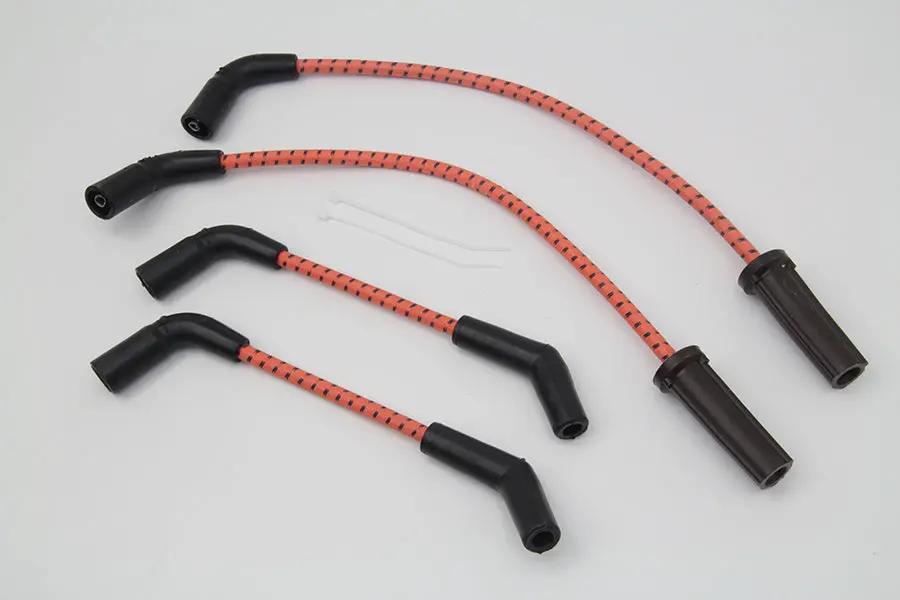 Sumax Orange with Black Tracer 7mm Spark Plug Wire Set for Harley Davidson FXST & FLST Models by Sumax
