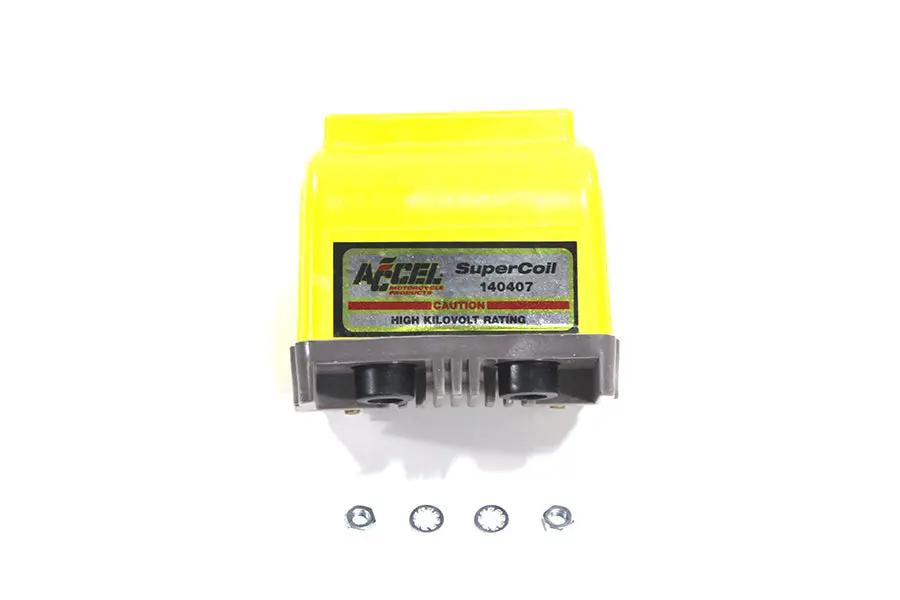Accel Yellow Dual Fire H.V. Super Coil for Harley Davidson FL 1965-1974 by Accel