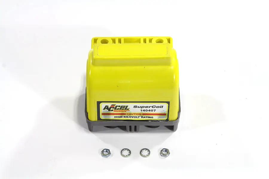 Accel Yellow Dual Fire H.V. Super Coil for Harley Davidson FL 1965-1974 by Accel