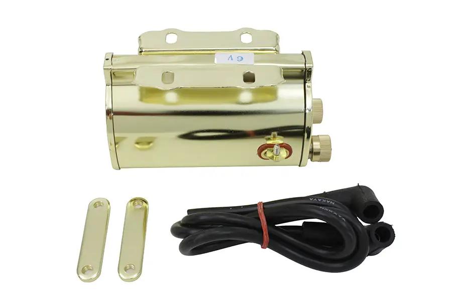 Volt Tech Brass Plated 6 Volt Ignition Coil 1.5 Ohms for Harley Davidson EL 1930-1939 by Volt Tech