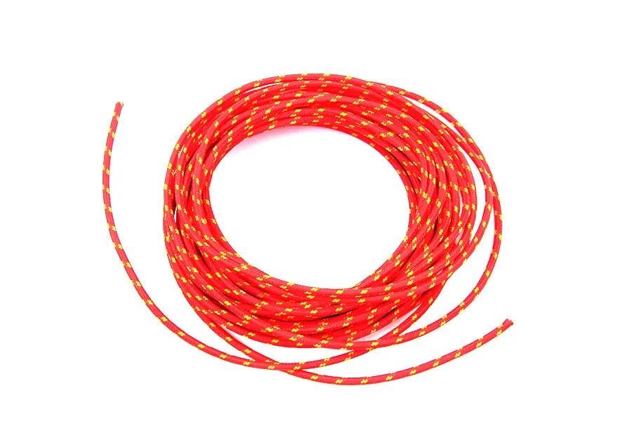 Volt Tech Red with Yellow Dot 25-foot Braided Wire - Durable Electrical Cable with Versatile Accessories by Volt Tech