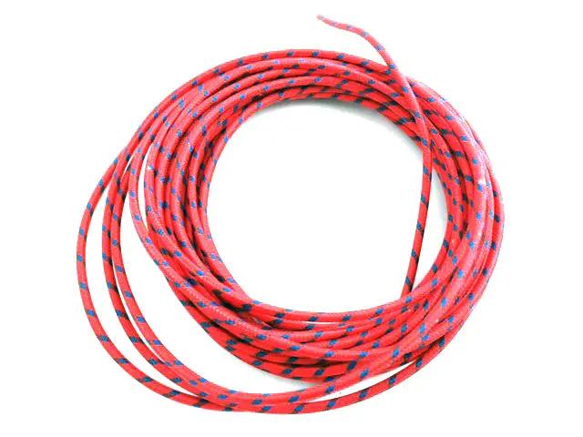 Volt Tech Red with Blue Dot 25' Braided Wire - Durable Flexible Cable for Electrical Applications by Volt Tech