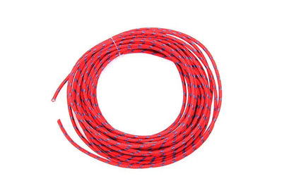 Volt Tech Red with Blue Dot 25' Braided Wire - Durable Flexible Cable for Electrical Applications by Volt Tech