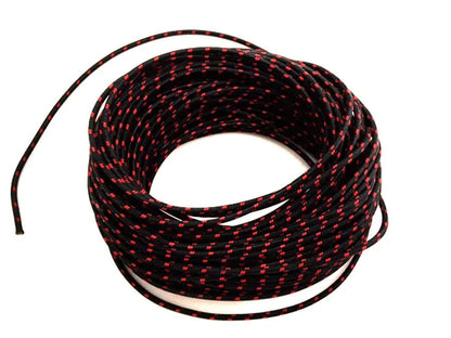 Volt Tech Black with Red Dot 25' Braided Wire - Durable Electrical Cable by Volt Tech