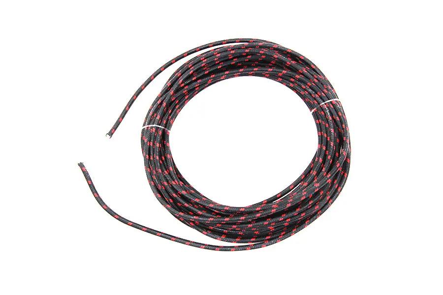 Volt Tech Black with Red Dot 25' Braided Wire - Durable Electrical Cable by Volt Tech