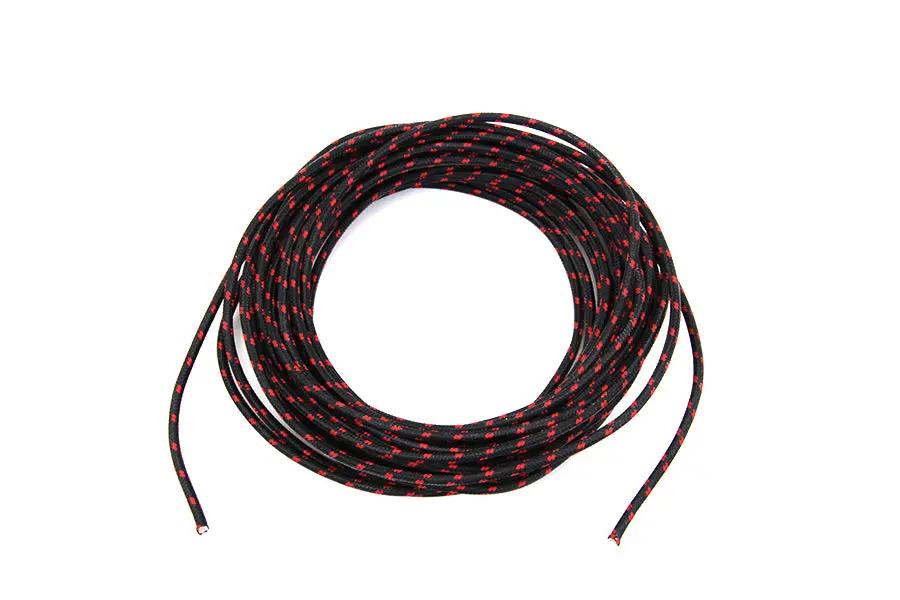 Volt Tech Black with Red Dot 25' Braided Wire - Durable Electrical Cable by Volt Tech
