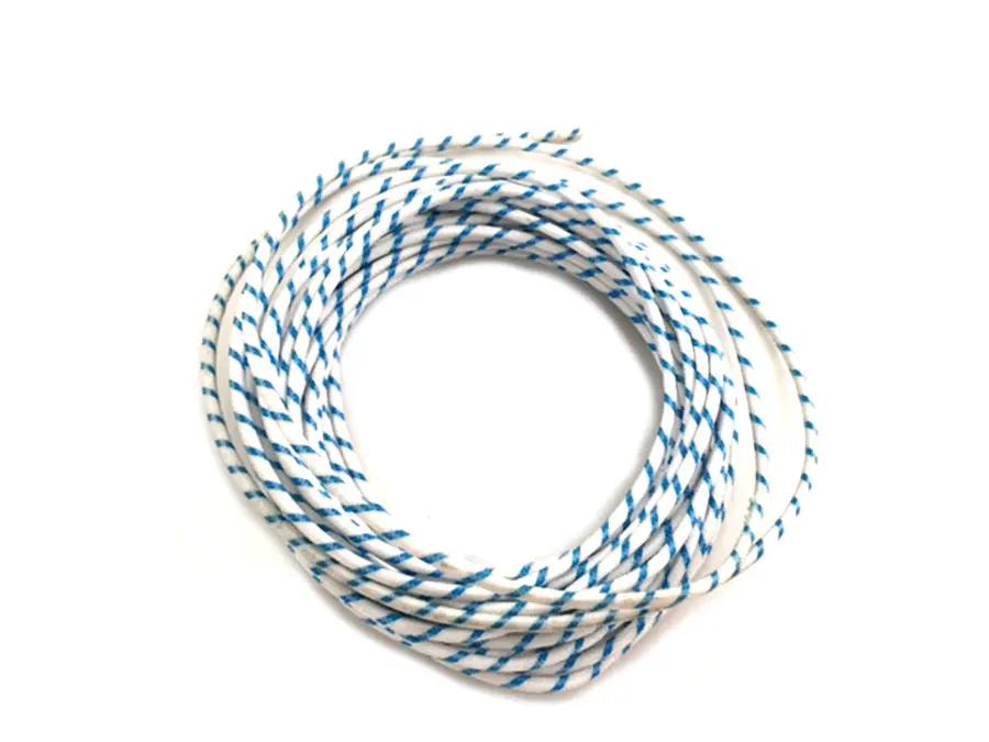 Volt Tech White with Blue Dot 25 ft Braided Wire - Durable Electrical Cable with Accessories by Volt Tech