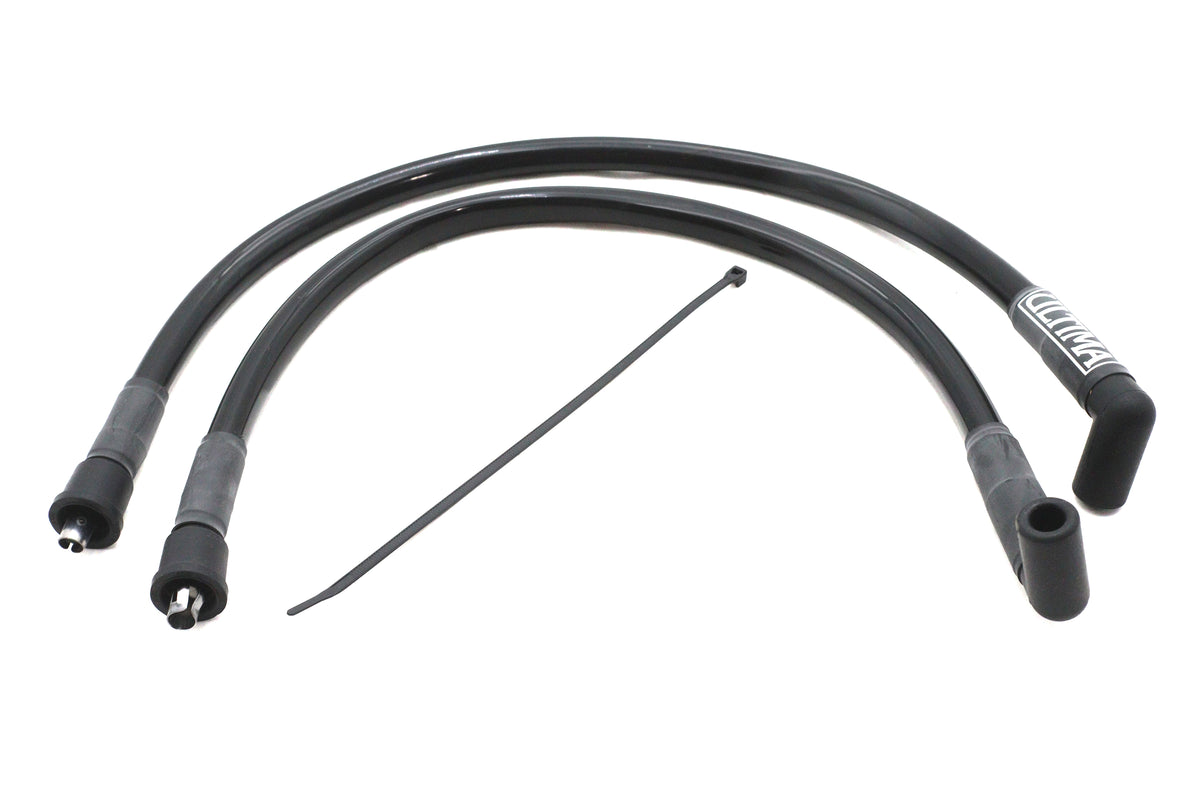 Ultima 18-695 8mm FLH Spark Plug Wire Set Black