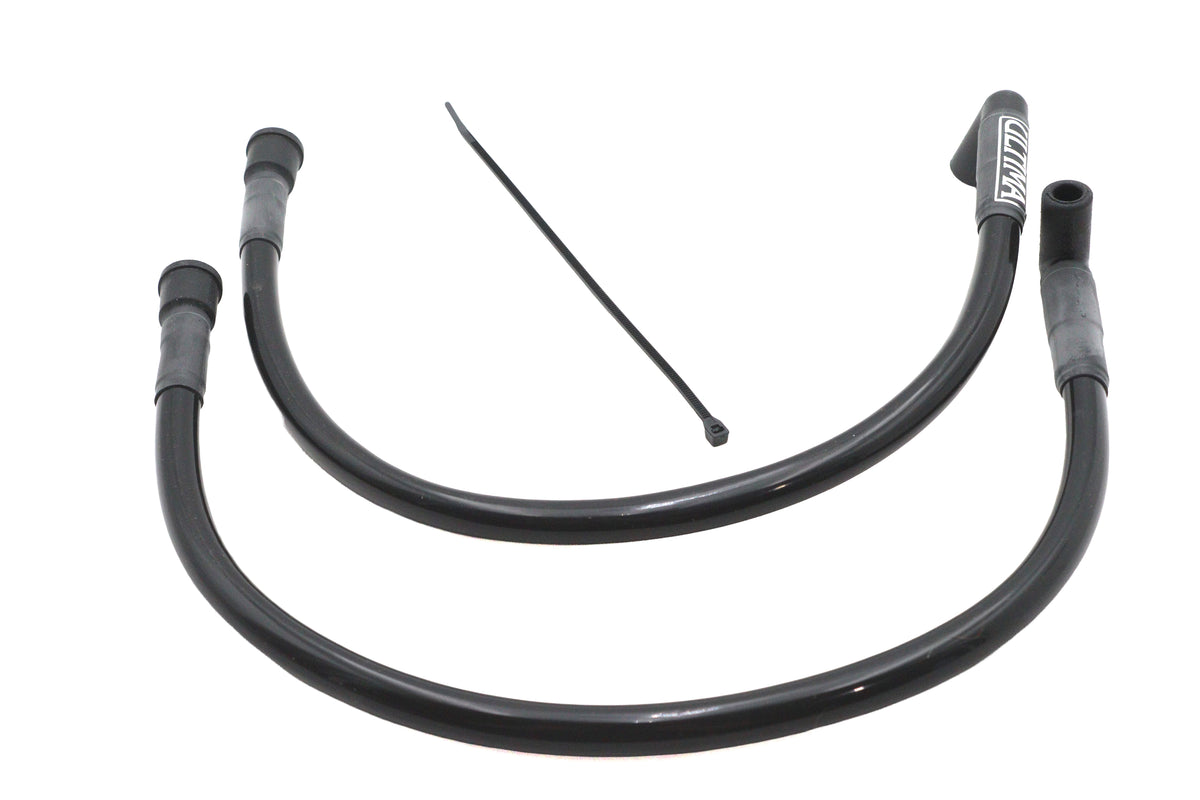 Ultima 18-695 8mm FLH Spark Plug Wire Set Black