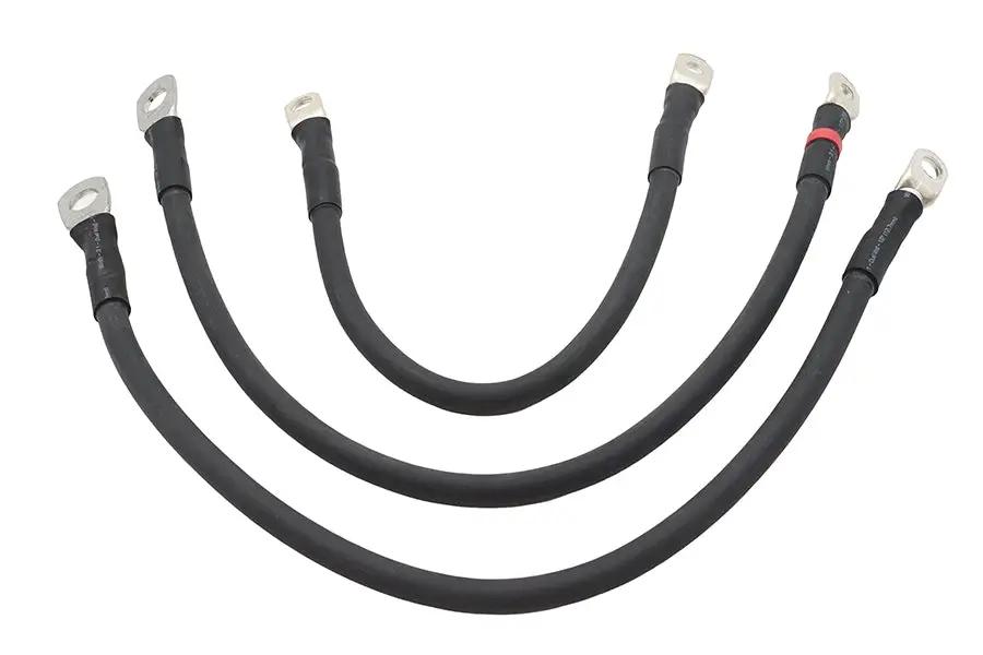Ultima Premium Battery Cable Set Black for Harley Davidson FXR (Part No. 18-708) by Ultima