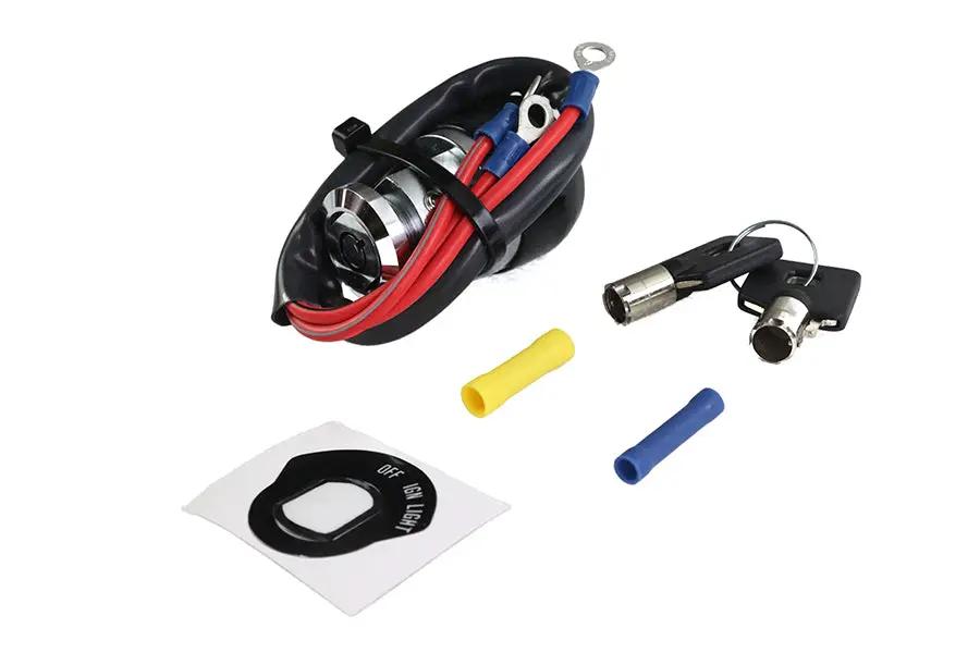 Volt Tech Barrel Key Ignition Switch with Mounting Ring for Harley Davidson FX (Part #74400A) by Volt Tech