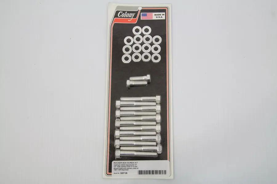 Colony Cadmium Rocker Box Screw Kit for Harley Davidson XL Models by Colony
