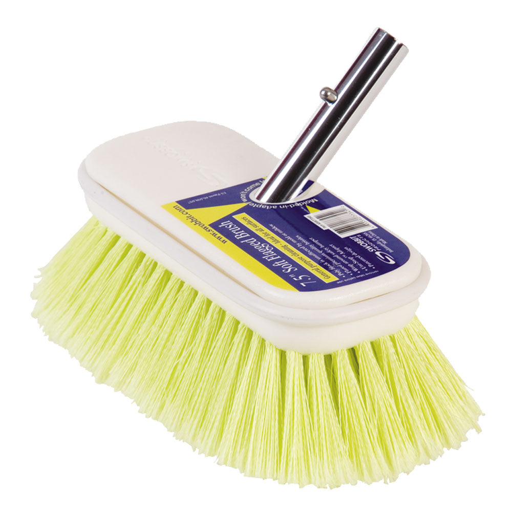 Swobbit 7.5-Inch Soft Flagged Brush - Yellow for Multi-Surface Cleaning