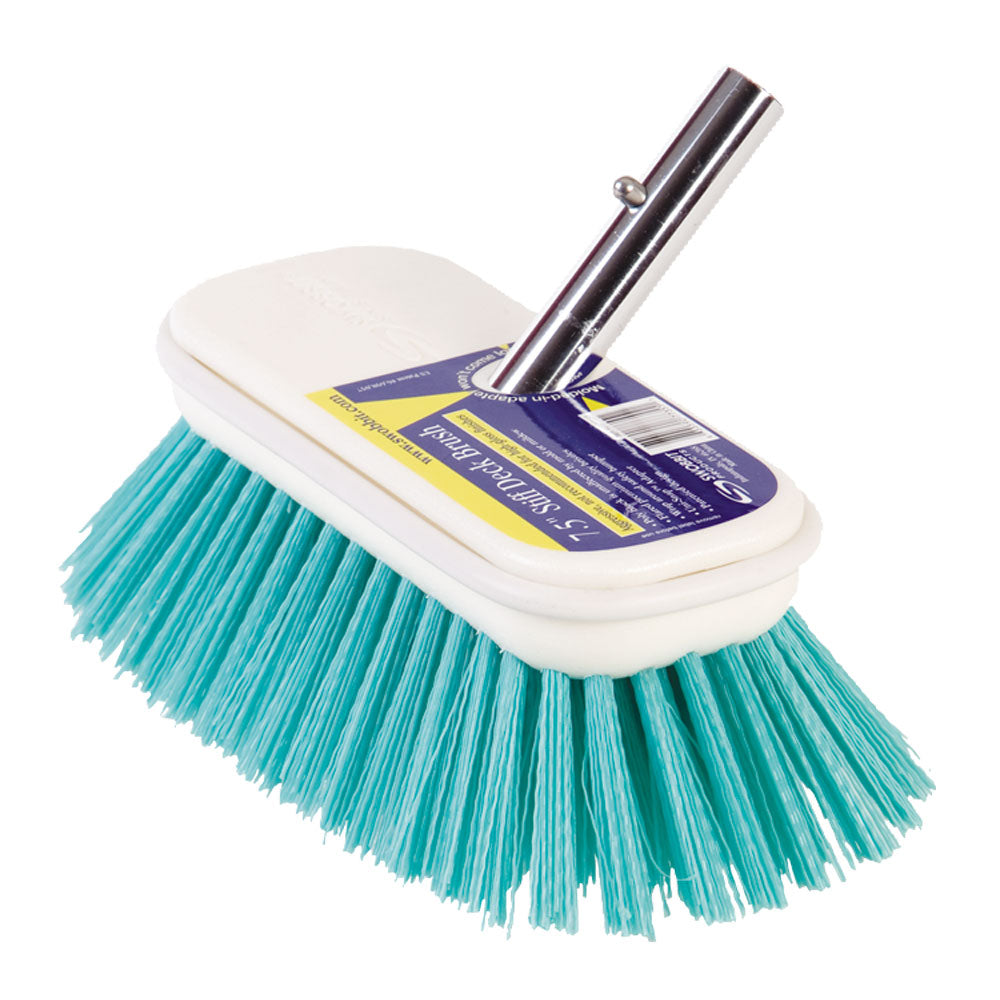 Swobbit 7.5-Inch Stiff Cleaning Brush - Green for Teak, Non-Skid, and Textured Surfaces