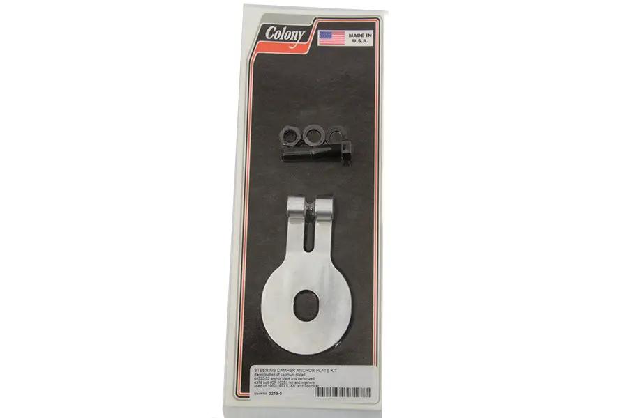 Colony Steering Damper Anchor Plate Kit for Harley Davidson 1952-1956 K & KH Models by Colony