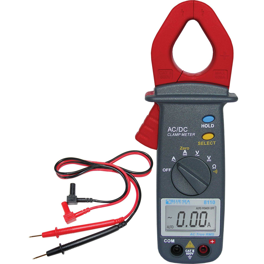 Blue Sea Systems 8110 Mini Clamp Multimeter for AC/DC Current and Voltage Measurement