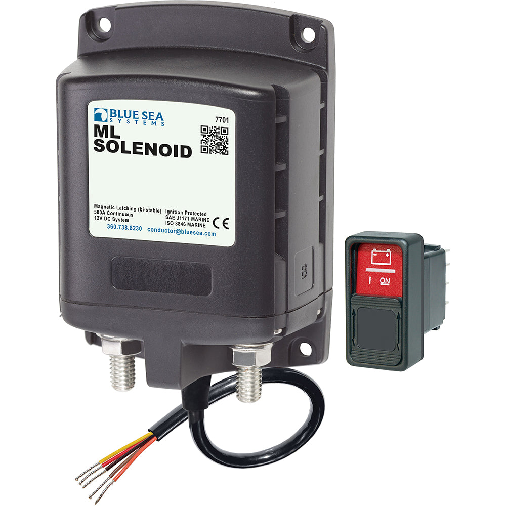 Blue Sea Systems 7701 ML-Series 12V DC Solenoid with Contura Switch for Remote Battery Control