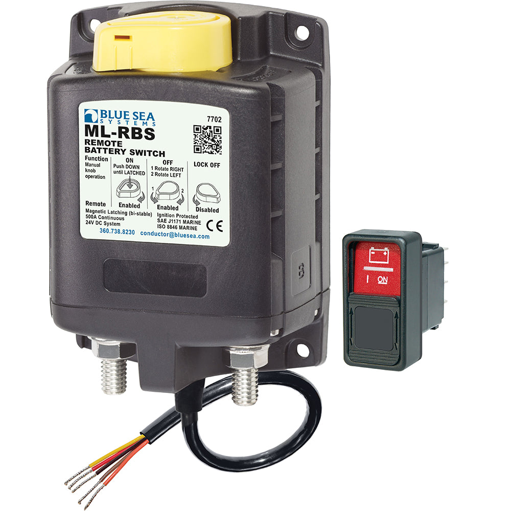 Blue Sea Systems 7702 ML-Series Remote Battery Switch with Manual Control, 24V DC