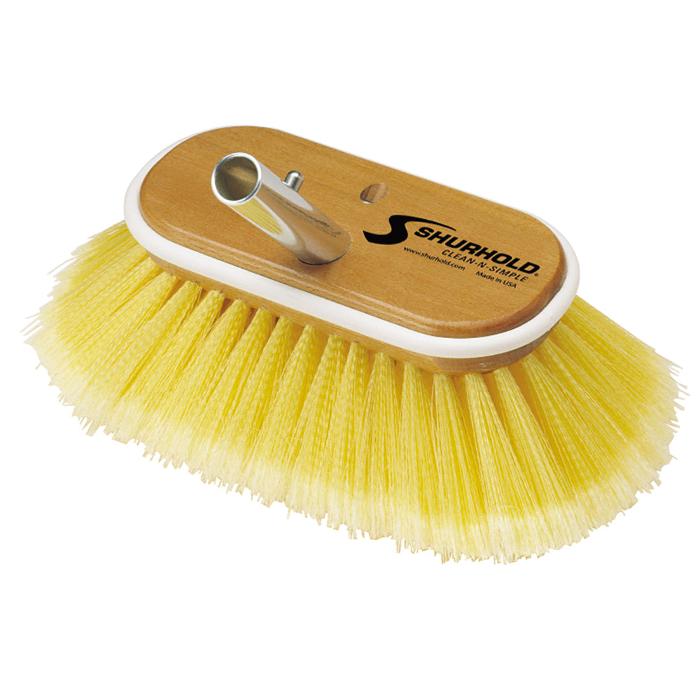 Shurhold 6-inch Polystyrene Soft Bristles Deck Brush for Marine and Boat Maintenance